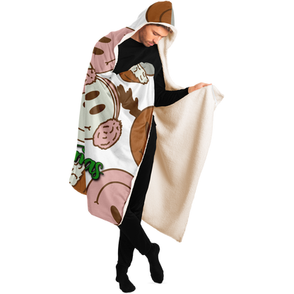 Merry Smiley Christmas Personalized Hooded Blanket