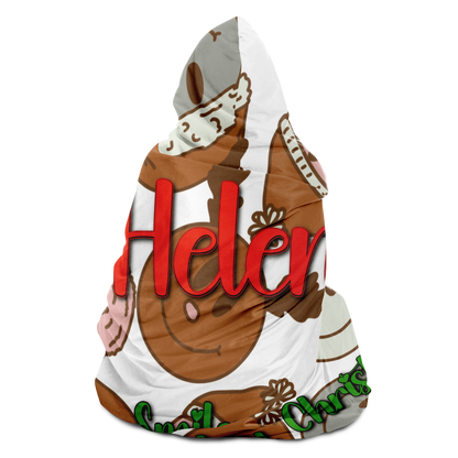 Merry Smiley Christmas Personalized Hooded Blanket