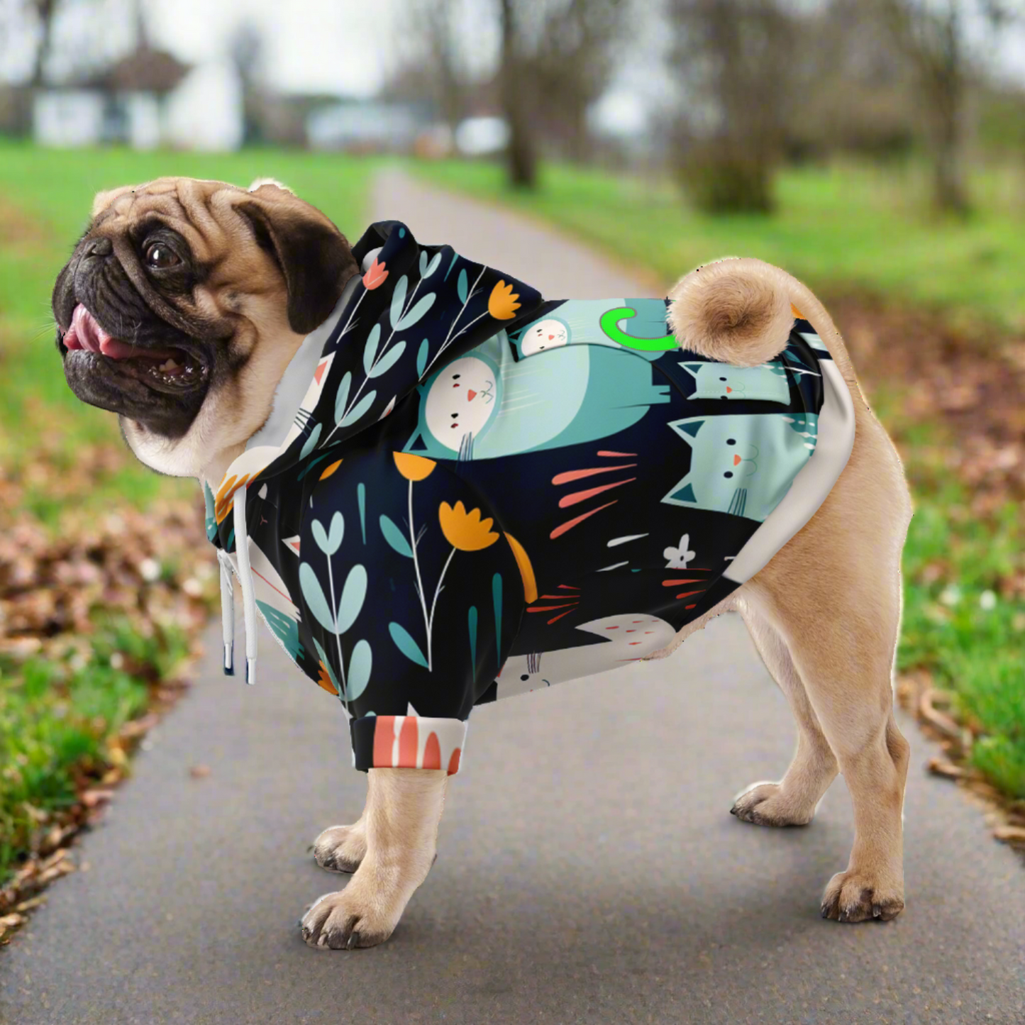 Custom Dog Zip-Up Hoodie - Boho Cats