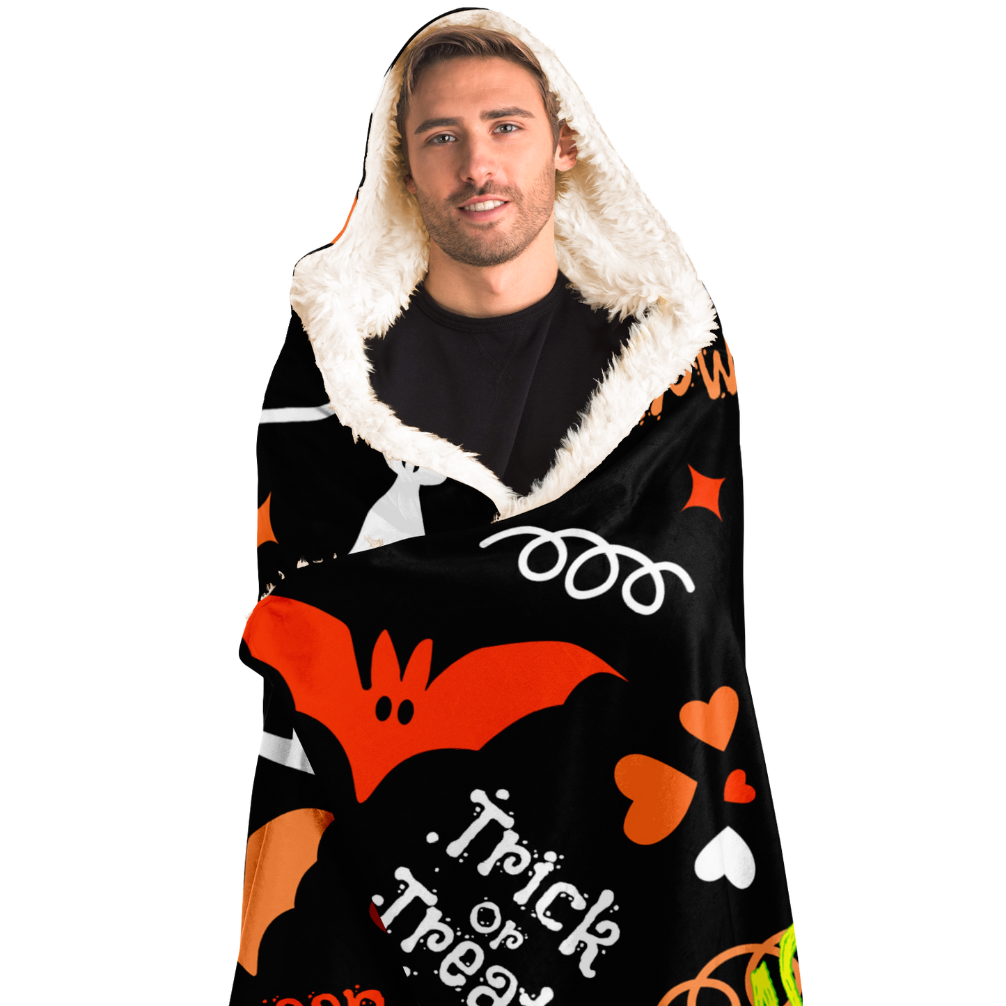 Trick or Treat personalized Hooded Blanket
