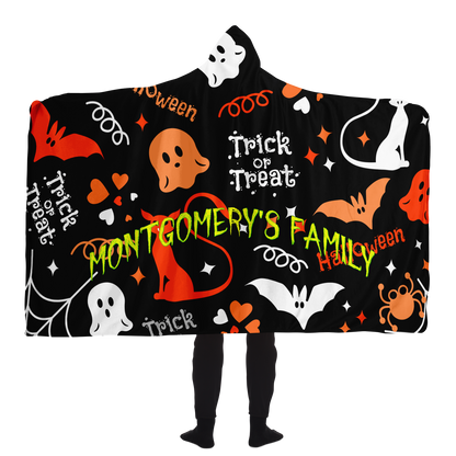 Trick or Treat personalized Hooded Blanket