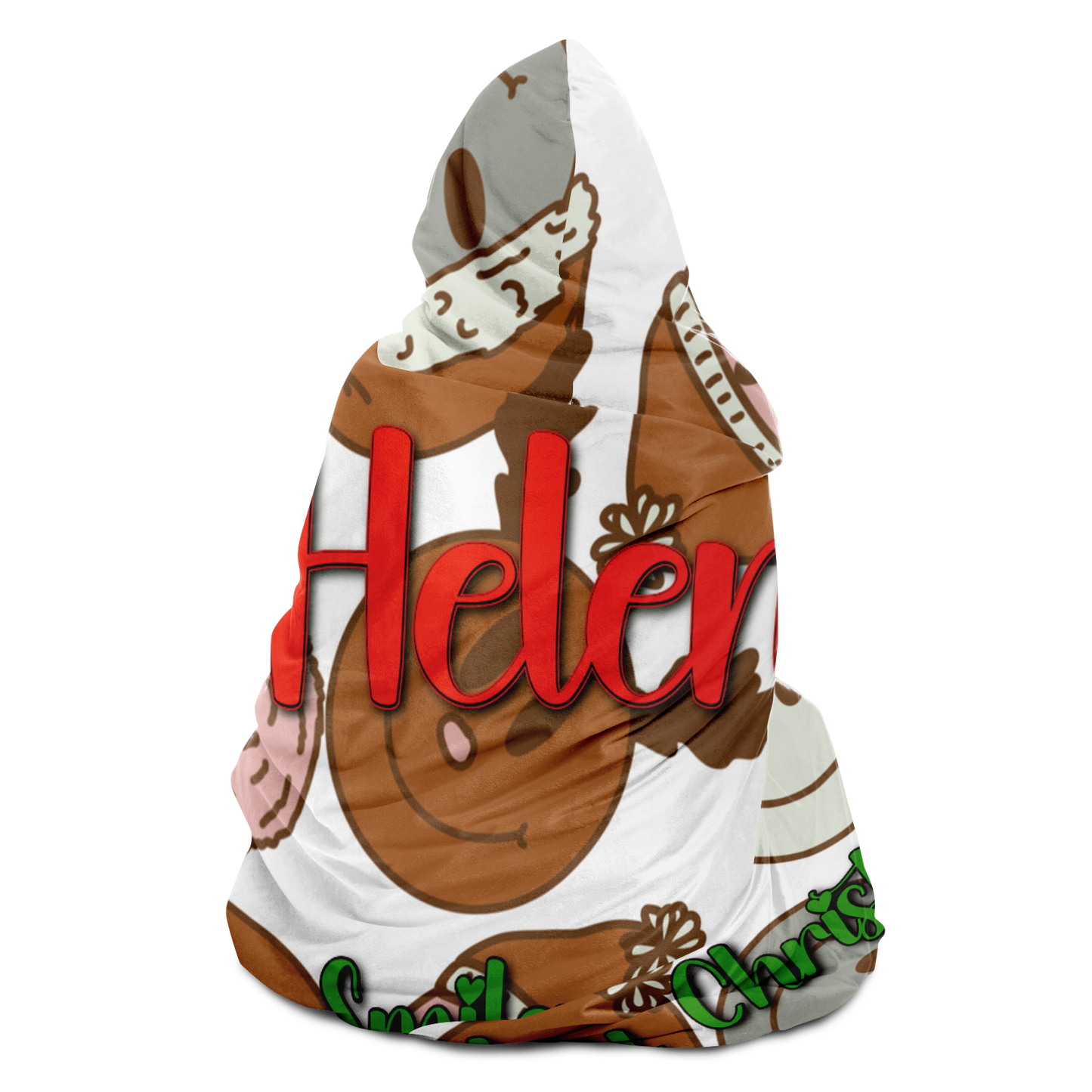 Merry Smiley Christmas Personalized Hooded Blanket