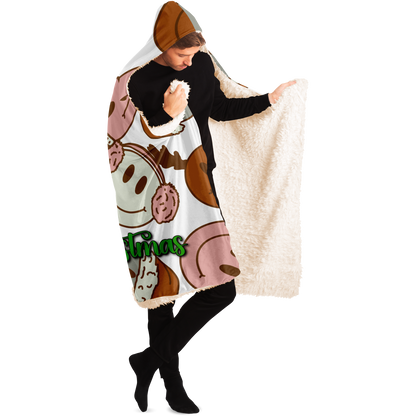 Merry Smiley Christmas Personalized Hooded Blanket