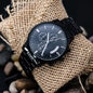 Father's Day Engraved Black Chronograph Watch