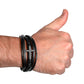 Men's cross leather bracelet