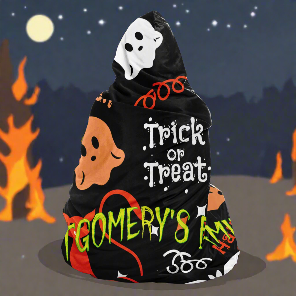 Trick or Treat personalized Hooded Blanket