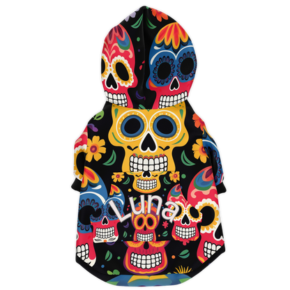 Custom Dog Zip-Up Hoodie - Sugar Skulls