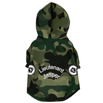 Custom Dog Zip-Up Hoodie - Army Camo