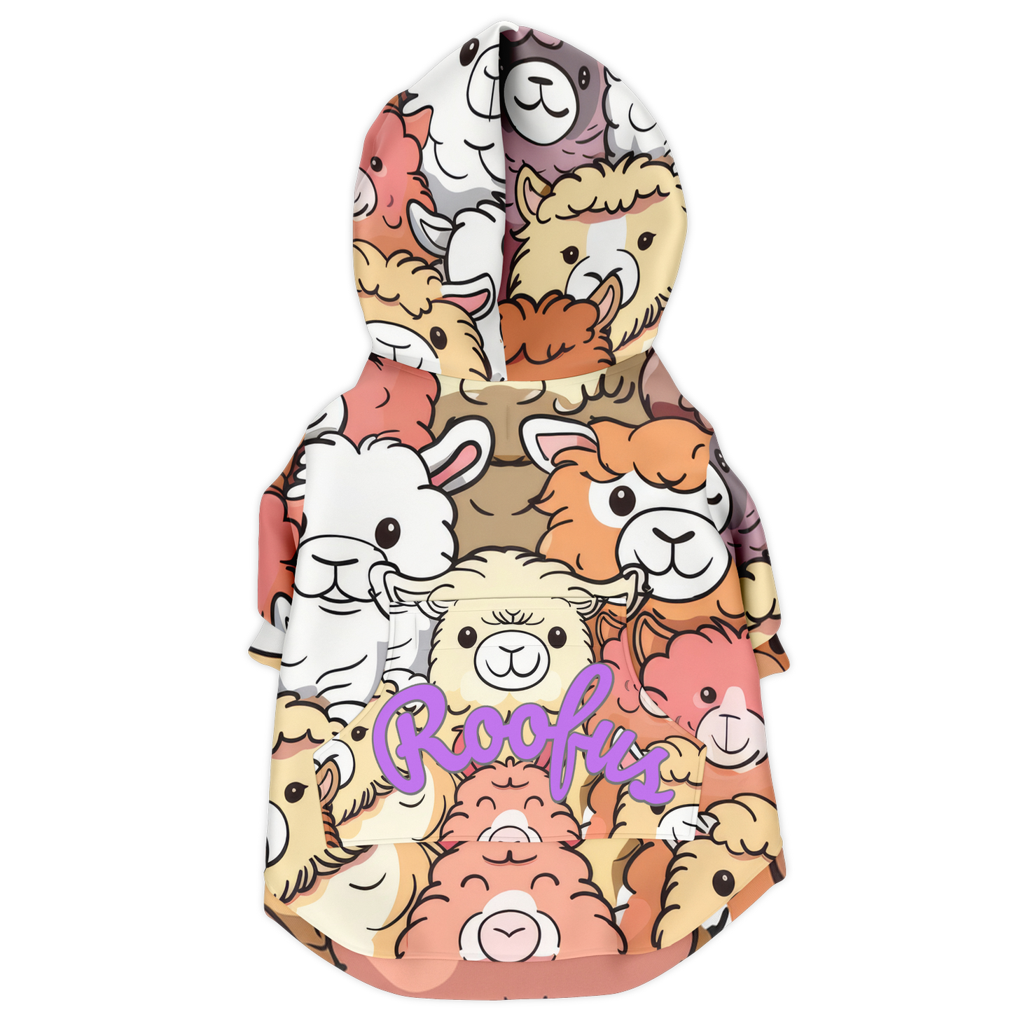 Custom Dog Zip-Up Hoodie - Alpaca