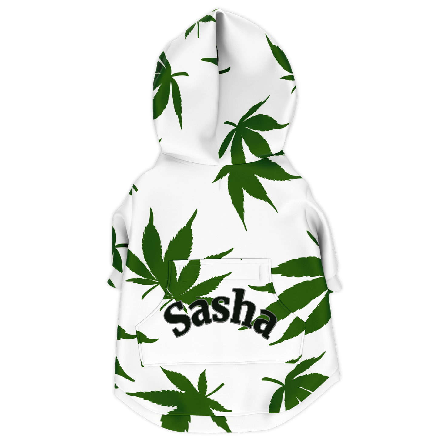 Custom Dog Zip-Up Hoodie - Weed