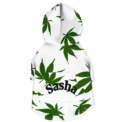 Custom Dog Zip-Up Hoodie - Weed