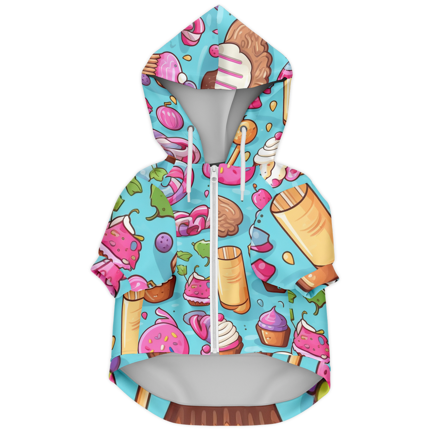 Custom Dog Zip-Up Hoodie - Candy