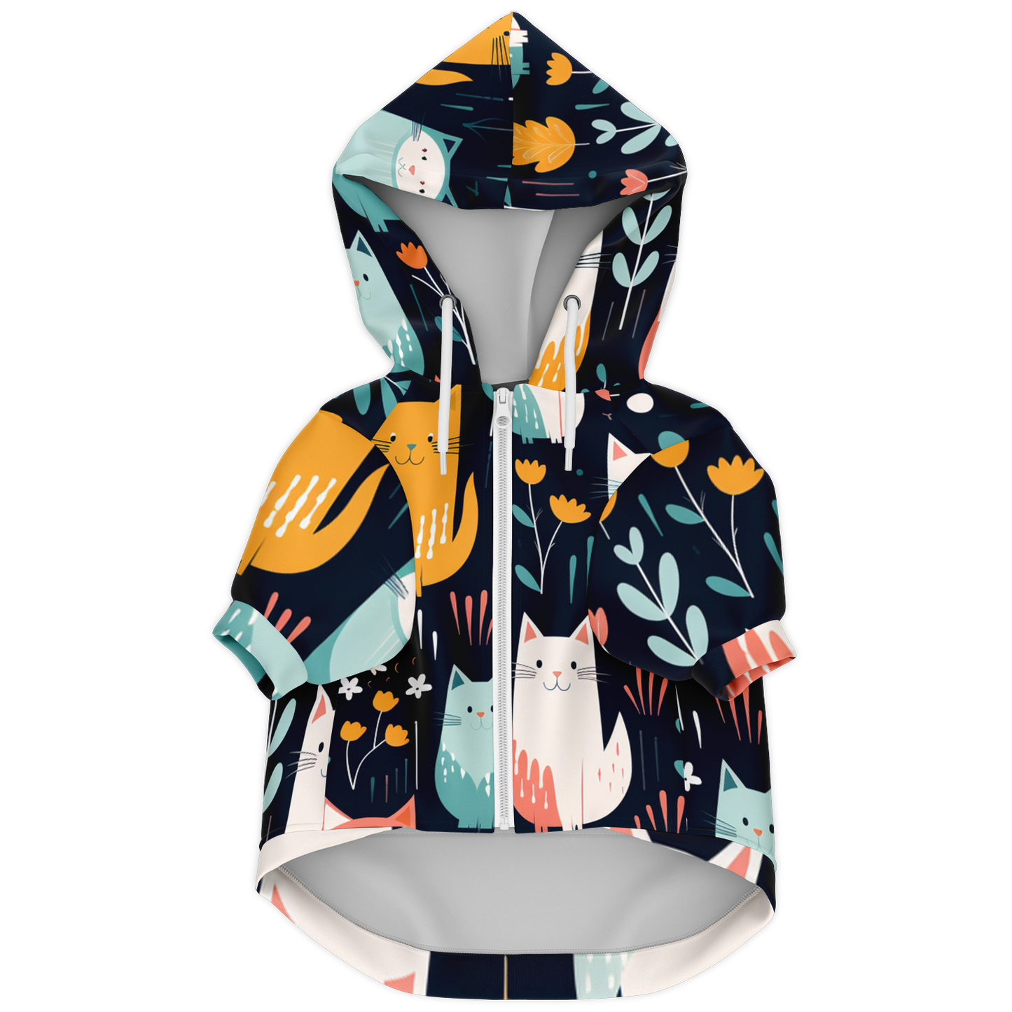 Custom Dog Zip-Up Hoodie - Boho Cats