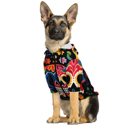 Custom Dog Zip-Up Hoodie - Sugar Skulls