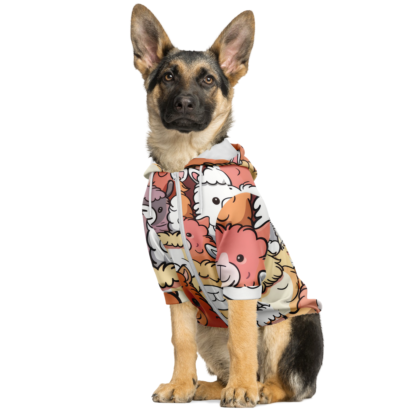 Custom Dog Zip-Up Hoodie - Alpaca