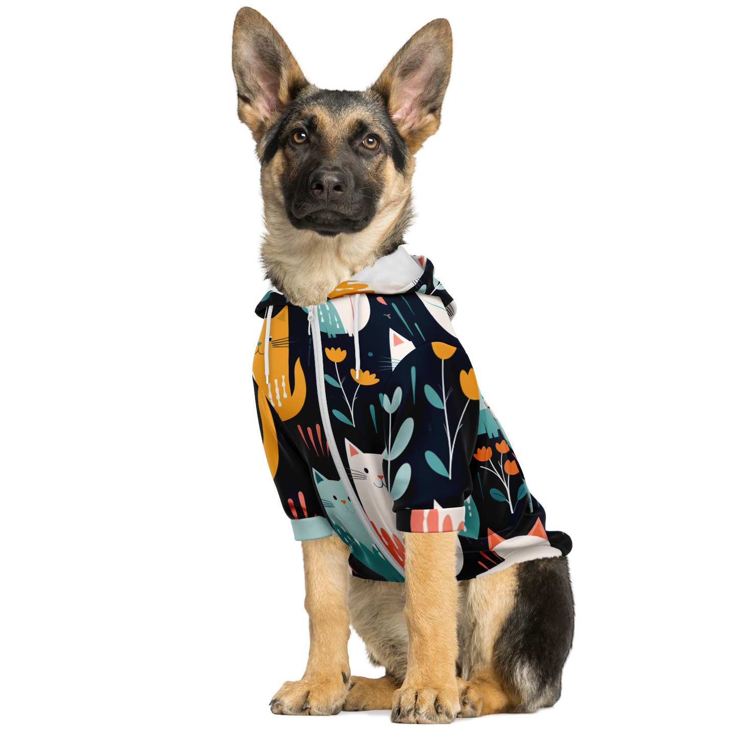Custom Dog Zip-Up Hoodie - Boho Cats